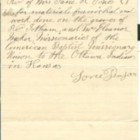 Receipt from Sone Person to Jane K. Jones, Sept. 1889