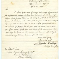 Letter from Charles Mix, Office of Indian Affairs,  to John T. Jones