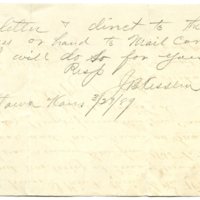 Letter from George Richardson to Ottawa postmaster about Ottawa Indians, 1889