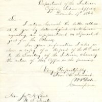 Letter from William P. Dole to Senator James H. Lane, 1862