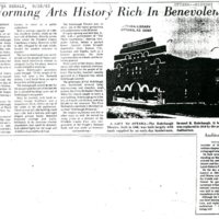 Performing Arts History Rich in Benevolence