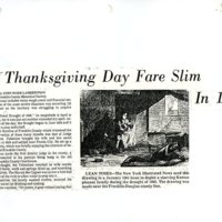 Thanksgiving Day Fare Slim in 1860