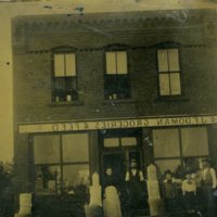 Tintype of J.F. Doman Groceries &amp; Feed Store