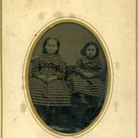 Tintype of two unidentified girls