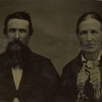 Tintype of either C.C. Leeper or Haskell Cates and an Unidentified Woman