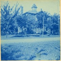 Cyanotype of Washington School in Ottawa