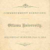 Program for Ottawa University Commencement Exercises, 1884