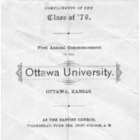 First annual commencement of Ottawa University, 1879