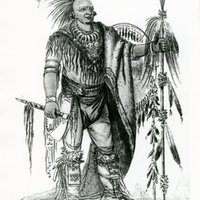 Photo of a drawing of Keokuk, chief of the Sac &amp; Fox