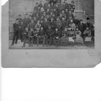 Student body in 1885 on the steps of Tauy Jones Hall