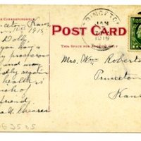 Postcard to Mrs. Roberts from Lena Shearer, 1915