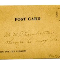 Postcard to W. P. Lambertson