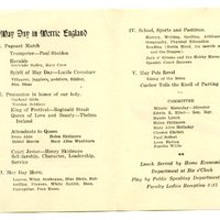 May Day Fete program, 1927