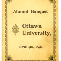 Alumni Association Banquet program, 1896