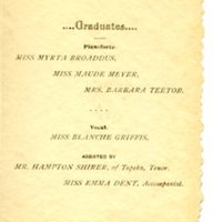 Graduating recital of the Conservatory of Music, 1897