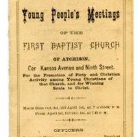 Announcement of Young People&#039;s meeting, Atchison, Kansas