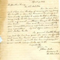 Letter from Jotham Meeker to Amory about life insurance