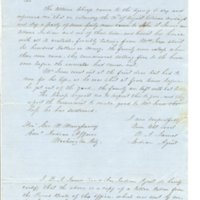 Letter to Geo W. Manypenny about raid on Tauy Jones home